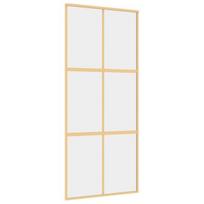 Stumdomos durys auksinės 90x205cm stiklas ir aliuminis 155155