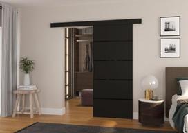 Stumdomos durys ADRK Furniture Muschu 96, juodos