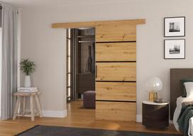 stumdomos durys senukai - Stumdomos durys ADRK Furniture Muschu 86, rudos - 1 nuotrauka