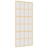 Stumdomos durys auksinės 90x205cm stiklas ir aliuminis 155176