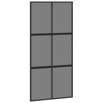 Stumdomos durys juodos 102,5x205cm stiklas ir aliuminis 155215