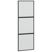 Stumdomos durys juodos 76x205cm grūdintas stiklas/aliuminis 155198