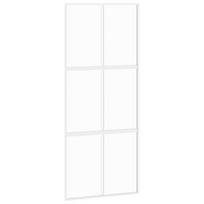 Stumdomos durys baltos 90x205cm grūdintas stiklas/aliuminis 155217