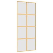 Stumdomos durys auksinės 90x205cm stiklas ir aliuminis 155188