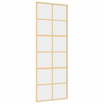 Stumdomos durys auksinės 76x205cm stiklas ir aliuminis 155166