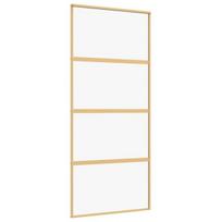 Stumdomos durys auksinės 90x205cm stiklas ir aliuminis 155179