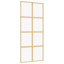 Stumdomos durys auksinės 90x205cm stiklas ir aliuminis 155185