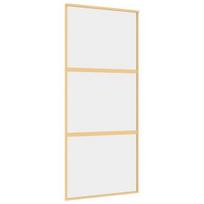 Stumdomos durys auksinės 90x205cm stiklas ir aliuminis 155149