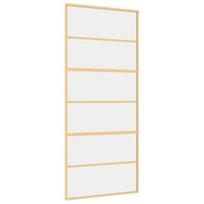 Stumdomos durys auksinės 90x205cm stiklas ir aliuminis 155161