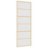 Stumdomos durys auksinės 76x205cm stiklas ir aliuminis 155163