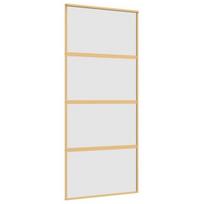 Stumdomos durys auksinės 90x205cm stiklas ir aliuminis 155182