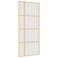 Stumdomos durys auksinės 90x205cm stiklas ir aliuminis 155194