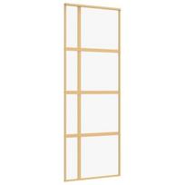 Stumdomos durys auksinės 76x205cm stiklas ir aliuminis 155190