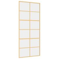 Stumdomos durys auksinės 90x205cm stiklas ir aliuminis 155167