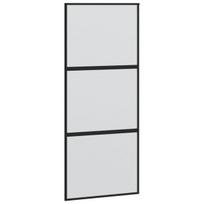 Stumdomos durys juodos 90x205cm grūdintas stiklas/aliuminis 155199
