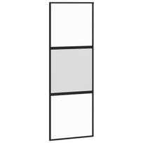 Stumdomos durys juodos 76x205cm grūdintas stiklas/aliuminis 155201