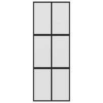 Stumdomos durys juodos 90x205cm grūdintas stiklas/aliuminis 155208