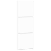 Stumdomos durys baltos 76x205cm grūdintas stiklas/aliuminis 155204