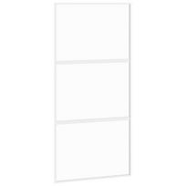 Stumdomos durys baltos 102,5x205cm stiklas ir aliuminis 155206