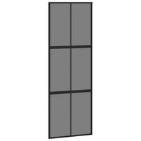Stumdomos durys juodos 76x205cm grūdintas stiklas/aliuminis 155213