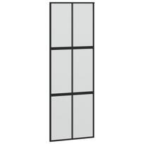 Stumdomos durys juodos 76x205cm grūdintas stiklas/aliuminis 155207