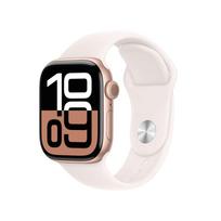 Apple Watch Series 10 GPS + Cellular 42mm Rose Gold Aluminium Case with Light Blush Sport Band - S/M