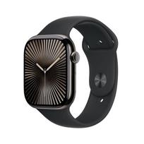 apple watch titanium - Apple Watch Series 10 GPS + Cellular 46mm Slate Titanium Case with Black Sport Band - M/L - 1 nuotrauka