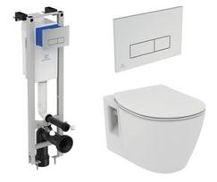 Komplektas pakabinamo klozeto Ideal Standard WC CONNECT RIM su lėtai nusileidžiančiu dangčiu
