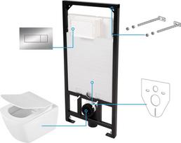WC komplektas Deante Anemon Zero Slim 5in1 CDZS6ZPW, chromo mygtukas
