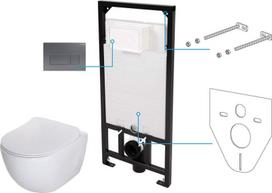 WC potinkinis komplektas Deante Peonia 6in1, White/Titanium