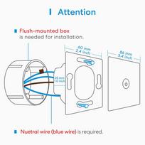 smart jungiklis - SMART HOME WI-FI sieninis jungiklis/ 2WAY MSS550XHK MEROSS - 7 nuotrauka