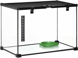 stikline dezute - Pawhut Stiklinis terariumas ropliams su termometru 50 x 30 x 35 cm - 1 nuotrauka