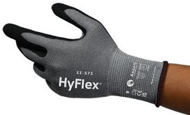 Darbo pirštinės pirštuotos Ansell HyFlex 11-571, nailonas/anglies pluoštas/spandeksas, juoda/pilka, 11, 2 vnt.