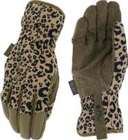Darbo pirštinės pirštuotos Mechanix Wear Ethel Garden Leopard Tan, dirbtinė oda, ruda/juoda, S, 2 vnt.