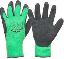 Darbo pirštinės pirštuotos DD Knitted Gloves 10-1201-09, lateksas, juoda/žalia, 9