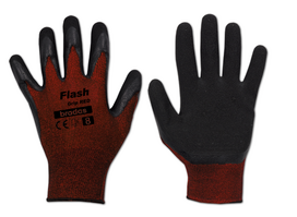 Sodo ir darbo pirštinės Bradas FLASH GRIP RED, 8 dydis, 6 vnt.