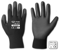 Sodo ir darbo pirštinės Bradas PURE BLACK, 7 dydis, 6 vnt.
