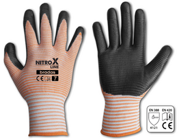 Sodo ir darbo pirštinės Bradas NITROX LINE, 9 dydis, 6 vnt.