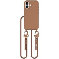 iphone 16 deklas su dirzeliu - Tech-Protect "Magnecklace Magsafe Case iPhone 16" Chocolate Brown - 1 nuotrauka