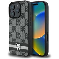 Dkny "Checkered Pattern Printed Stripes Case iPhone 16 Pro" Black