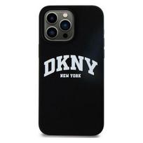 iphone 16 pro apple silicone deklas - Dkny "Silicone White Printed Logo MagSafe Case iPhone 16 Pro" Black - 1 nuotrauka