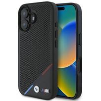 BMW "M Perforated Tricolor Line MagSafe Case iPhone 16 Plus" Black