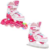 Reguliuojamo dydžio pačiūžos 4in1 Raven Lia Pink Led, baltos