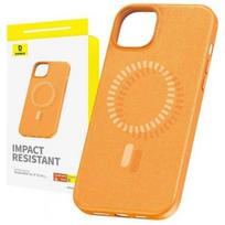 magnetic baseus - Baseus "Fauxther Series Magnetic Case iPhone 15 Plus" Orange - 1 nuotrauka