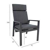 senukai kedes - Lauko krėslas Home4you Tomson, pilka, 69 cm x 61 cm x 106 cm - 1 nuotrauka