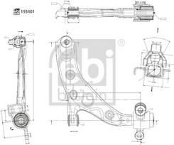 Vikšro valdymo svirtis FEBI BILSTEIN 193401