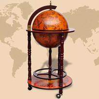 Pirkti Mini baras VLX Globe Bar Wine Stand, rudas, 470 mm x 470 mm x 1020 mm - Photo 1