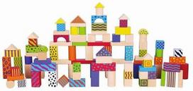 Viga Wooden Blocks Colorful Blocks Set 100pcs 59696