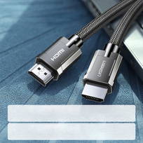 hdmi 2.1 kabelis - Kabelis Ugreen HDMI 2.1, 8K 60 Hz / 4K 120 Hz 3D 48 Gbps HDR VRR QMS ALLM eARC QFT, 2 m, pilkas (HD135 70321) - 3 nuotrauka