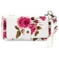 Evelatus "Eco Leather Zipper Wallet" Flower White